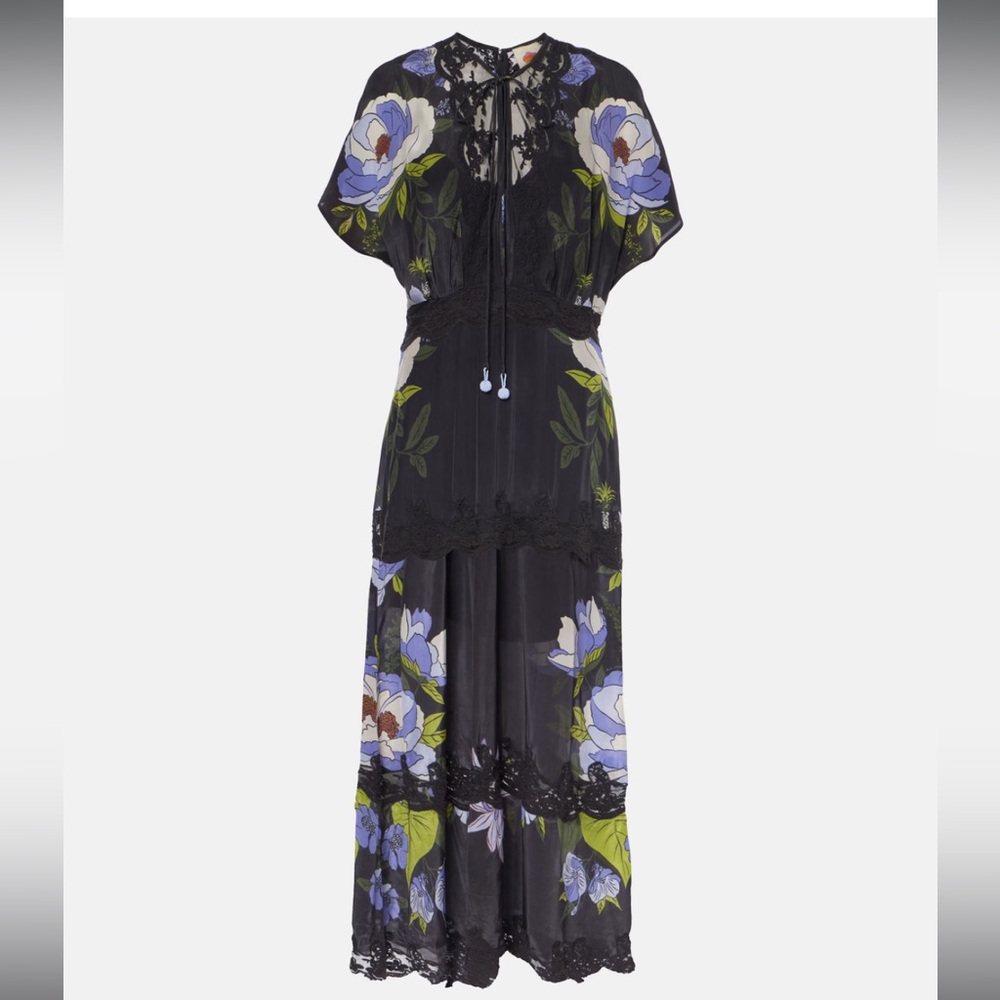 FARM Rio Black and Purple Floral Maxi Dress